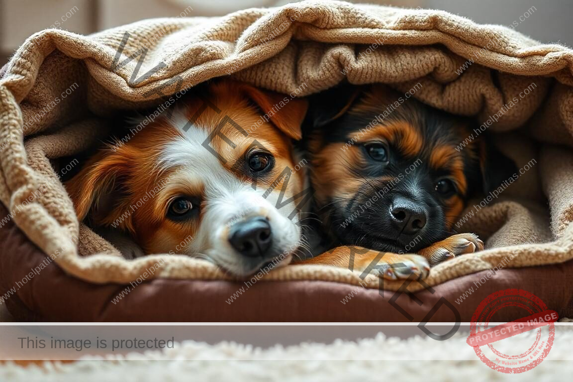 Perro cómodo descansando en un lugar ideal diseñado para su bienestar en Hotel Patitas Albox.