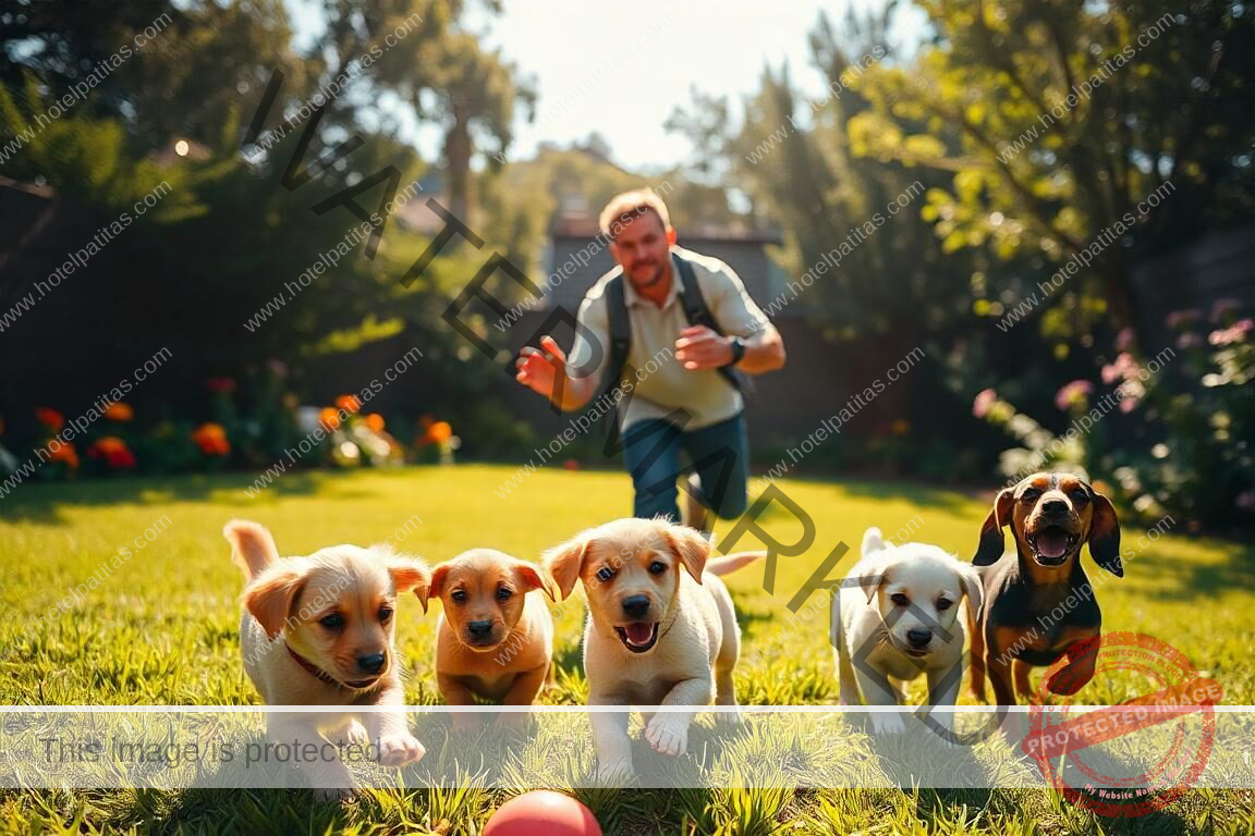Perros disfrutando de las instalaciones del Hotel Patitas en Albox.